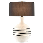 Настольная лампа фактурная с черными круговыми линиями на корпусе Recess варинант исполнения - 2 | Loft Concept в Брянске