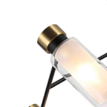 Люстра потолочная с 6-ю цилиндрическими плафонами из стекла и черным каркасом Noir Poise варинант исполнения - 2 | Loft Concept в Брянске