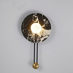 Бра круглое с каменным основанием и плафоном из стекла в форме шара Shaw Marble Lighting варинант исполнения - 2 | Loft Concept в Брянске