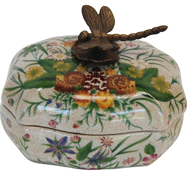 Шкатулка Dragonfly on Flowers Мульти Бронза Шкатулка Dragonfly on Flowers Мульти Бронза в Брянске | Loft Concept
