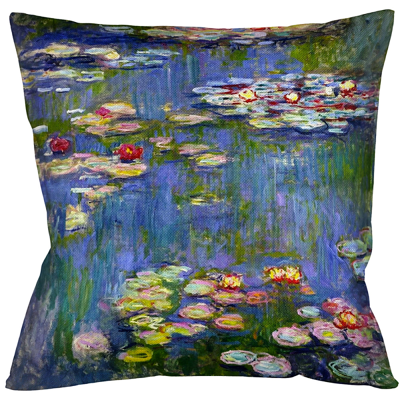 Подушка декоративная Лилии Impressionism in Art Мульти Бежевый Подушка декоративная Лилии Impressionism in Art Мульти Бежевый в Брянске | Loft Concept