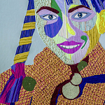 Картина с вышивкой Портрет wall panel People with the yellow ear 3 варинант исполнения - 1 | Loft Concept в Брянске