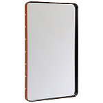 Зеркало прямоугольное в металлической раме с кожаной отделкой Loft in Reflection варинант исполнения - 2 | Loft Concept в Брянске