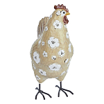Статуэтка курица с белым цветочным узором и металлическими ножками Rustic Chicken варинант исполнения - 1 | Loft Concept в Брянске