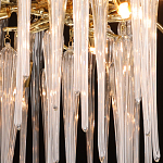 Люстра золотого цвета с декоративными ветками и длинными прозрачными стеклянными подвесами в форме сосулек Droplet Chandelier варинант исполнения - 5 | Loft Concept в Брянске