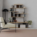 Стеллаж прямой с вертикальными и горизонтальными полками цвета антрацит и древесины APOLLON BOOKCASE ANTHRACITE OAK варинант исполнения - 1 | Loft Concept в Брянске