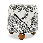 Пуф Wakonda с Круглыми ножками Черно-Белый орнамент варинант исполнения - 1 | Loft Concept в Брянске