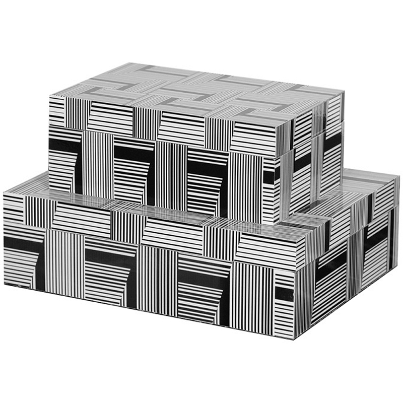 Набор из двух шкатулок Noe Black White Box Черно-белый в Брянске | Loft Concept 