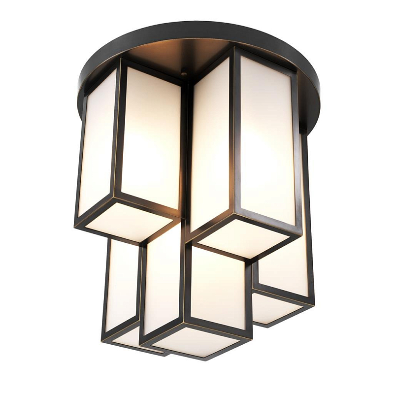 Потолочный светильник Eichholtz Ceiling Lamp Axel Bronze Темная бронза Белый Потолочный светильник Eichholtz Ceiling Lamp Axel Bronze Темная бронза Белый в Брянске | Loft Concept