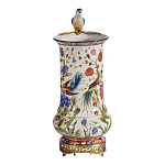 Ваза фарфоровая с птицей на бронзовой ветке и цветочной росписью Garden of Eden варинант исполнения - 4 | Loft Concept в Брянске