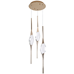 Подвесной светильник с 3-мя хрустальными плафонами Renee Golden Glass Drops Trio Light варинант исполнения - 2 | Loft Concept в Брянске