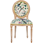 Стул из массива бука бежевый с изображением птиц и цветов Beige Green Chinoiserie Rose Garden Chair варинант исполнения - 1 | Loft Concept в Брянске