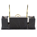 Настольный письменный набор из белого мрамора с часами Marble Accessory варинант исполнения - 3 | Loft Concept в Брянске