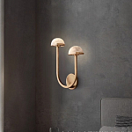 Бра с 2-мя мраморными плафонами на латунном корпусе Light Warm Light варинант исполнения - 1 | Loft Concept в Брянске