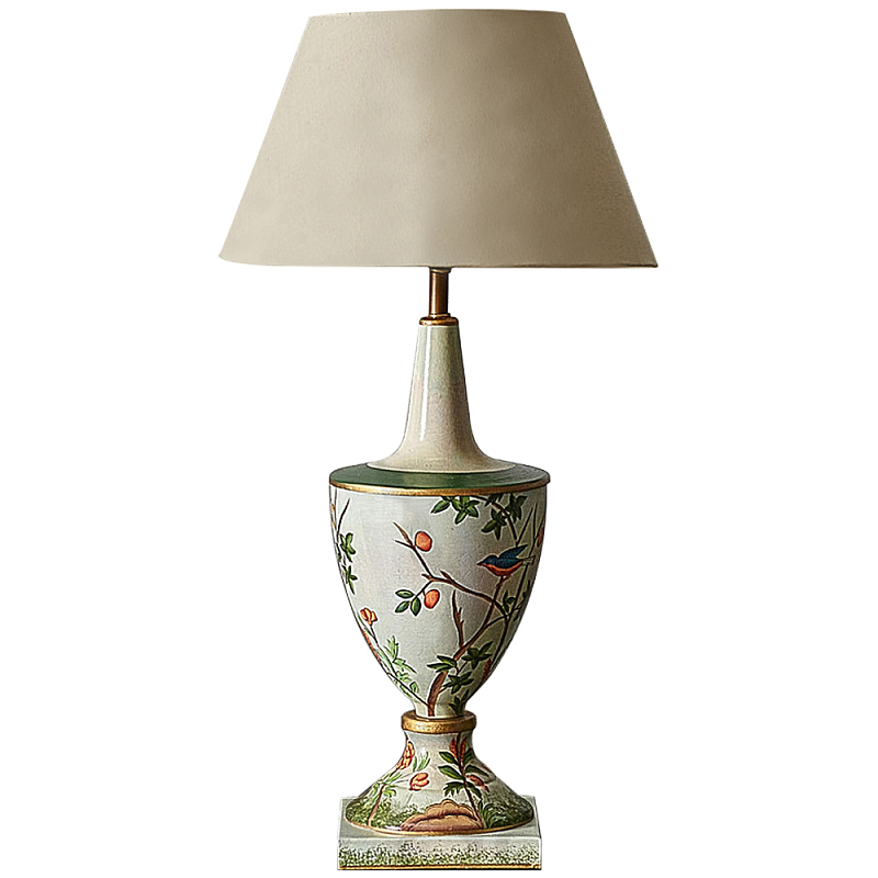 Настольная лампа Шинуазри с абажуром Blooming Garden Chinoiserie Table Lamp Мульти Бежевый Настольная лампа Шинуазри с абажуром Blooming Garden Chinoiserie Table Lamp Мульти Бежевый в Брянске | Loft Concept