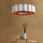 Люстра круглая фактурная в сочетании белого и золотого цвета Wide Stripes of Ribbon варинант исполнения - 5 | Loft Concept в Брянске