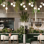 Люстра на штанге с 4-мя белыми шарообразными плафонами Bubble Chandelier варинант исполнения - 4 | Loft Concept в Брянске