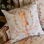 Декоративная подушка светло-серая с растительным орнаментом Raffael Angel Grey Cushion варинант исполнения - 2 | Loft Concept в Брянске