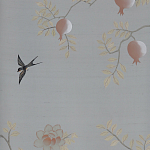 Обои ручная роспись Summer Night Blossom Colourway SC-122 on Wood Ash slub silk варинант исполнения - 1 | Loft Concept в Брянске