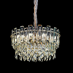 Круглая люстра с хрустальными подвесками на золотистом каркасе Gorgeous Crystal Light варинант исполнения - 1 | Loft Concept в Брянске