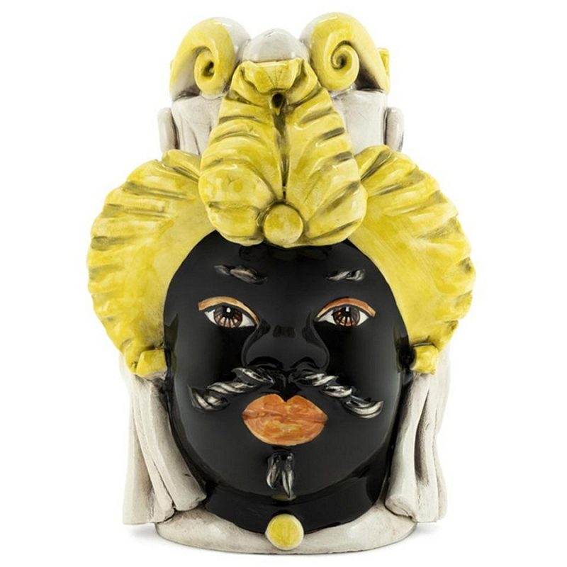 Ваза Vase Moro Man Small Yellow Черный Желтый Бежевый Ваза Vase Moro Man Small Yellow Черный Желтый Бежевый в Брянске | Loft Concept