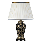 Настольная лампа с керамическим основанием с золотистым решетчатым узором и белым плиссированным абажуром Elstead Lighting варинант исполнения - 6 | Loft Concept в Брянске