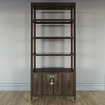 Стеллаж со стеклянными полками Elsa Dreams Walnut варинант исполнения - 6 | Loft Concept в Брянске