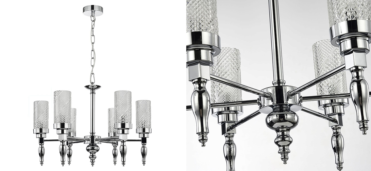 Люстра цвета хром Balusters D55 см Люстра цвета хром Balusters D55 см - Loft-Concept в Брянске