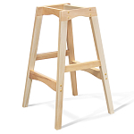 Барный стул со спинкой на 4-х деревянных ножках Синий Велюр Ava Charm варинант исполнения - 7 | Loft Concept в Брянске