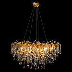 Люстра подвесная с прозрачными стеклянными подвесками в форме капель Диаметр 80 см Droplet Chandelier варинант исполнения - 13 | Loft Concept в Брянске