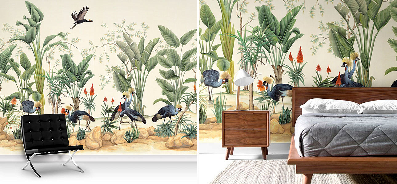 Обои ручная роспись African Cranes Обои ручная роспись African Cranes - Loft-Concept в Брянске