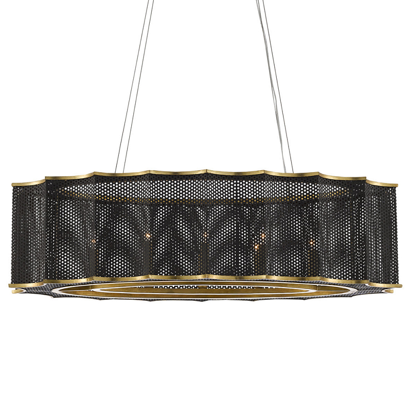 Люстра овальная в сочетании черного и золотого цвета Mesh Lighting Черный Золотой Люстра овальная в сочетании черного и золотого цвета Mesh Lighting Черный Золотой в Брянске | Loft Concept