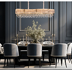 Люстра волнистой формы с каскадом из прозрачного хрусталя Constant Sparks варинант исполнения - 3 | Loft Concept в Брянске