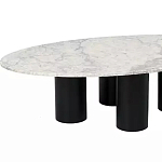 Кофейный столик овальный с мраморной столешницей на 4-х массивных ножках Demonstration of Taste варинант исполнения - 1 | Loft Concept в Брянске