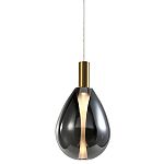Подвесной светильник со стеклянным плафоном в форме капли дымчатого цвета NAOMI drop smoke варинант исполнения - 1 | Loft Concept в Брянске