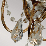  Бра в классическом стиле с 3-мя лампами в виде свеч на овальном зеркальном основании с хрустальными подвесками и подсвечниками Feiss варинант исполнения - 2 | Loft Concept в Брянске