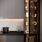 Серый кухонный гарнитур с фасадом под светлый дуб Ferrand Kitchen Set варинант исполнения - 4 | Loft Concept в Брянске