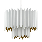 Люстра белая с гофрированным двойным абажуром Corrugated Double Lampshade варинант исполнения - 2 | Loft Concept в Брянске