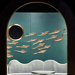 Обои с вышивкой ручной работы Deco Fish Original colourway варинант исполнения - 2 | Loft Concept в Брянске