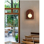 Настенный светильник с деревянным резным основанием Wood Wall Lamp варинант исполнения - 3 | Loft Concept в Брянске