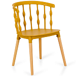 Пластиковый стул на ножках из массива бука Ferret Spiral Mustard варинант исполнения - 1 | Loft Concept в Брянске
