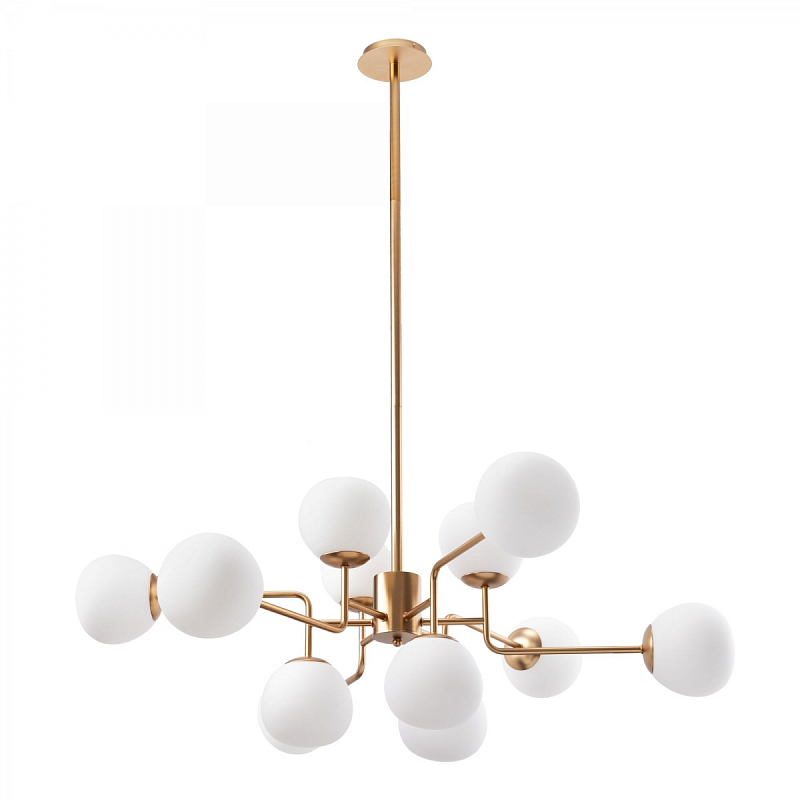 Люстра Tiepolo Ball Chandelier Gold 12 Золотой Белый Люстра Tiepolo Ball Chandelier Gold 12 Золотой Белый в Брянске | Loft Concept