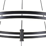 Люстра светодиодная с 2-мя плафонами в форме колец из акрила и алюминия с пультом для регулировки света Ring Horizontal Black варинант исполнения - 3 | Loft Concept в Брянске