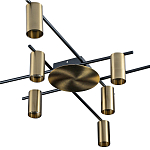 Потолочный светильник с 10-ю цилиндрическими плафонами цвета латунь TRIBES CHANDELIER варинант исполнения - 2 | Loft Concept в Брянске