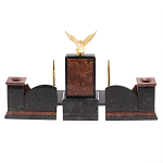 Настольный письменный набор из лемезита и змеевика с декором в виде Орла в подарочной упаковке Successful Leader варинант исполнения - 6 | Loft Concept в Брянске