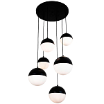 Каскадный светильник с 6-ю плафонами шары Ponzio Flos Cascade  Black Sphere Hanging Lamp варинант исполнения - 1 | Loft Concept в Брянске