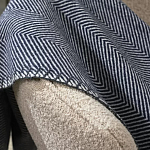 Плед из шерсти мериноса темно-синего цвета 130×180 см Indigo Waves варинант исполнения - 5 | Loft Concept в Брянске