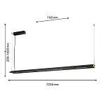 Подвесной светильник линейный вытянутой формы с черным матовым корпусом и золотистыми акцентами Line Pendant варинант исполнения - 1 | Loft Concept в Брянске