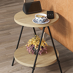 Стол приставной с 2-мя круглыми столешницами из дерева ESSEL OAK варинант исполнения - 4 | Loft Concept в Брянске