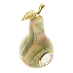 Часы настольные в виде груши из натурального камня Оникс Stone Clock варинант исполнения - 2 | Loft Concept в Брянске